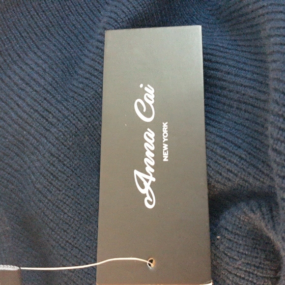 Ladies Anna Cai Navy Blue Sweater Dress - Picture 3 of 4